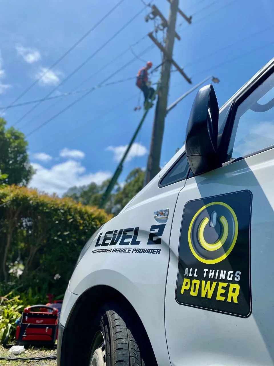 All Things Power Level 2 ASP branded van — Central Coast